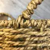 Pure hand-woven S/2 straw flower basket handicrafts details Picture